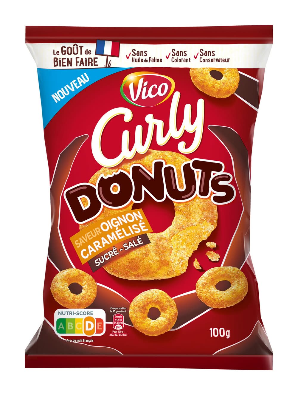 Curly's - Chips donuts, oignon caramélisé (100g)