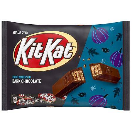 Kit Kat Dark Chocolate Snack Size, Halloween Wafer Candy Bars, Bag Dark Chocolate - 9.8 oz