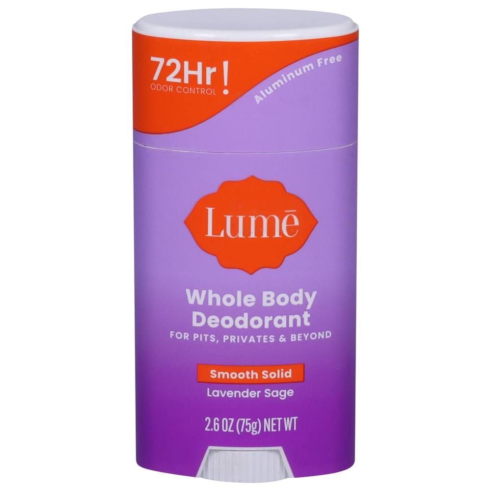 Lume Body Smooth Solid Deodorant Stick, Lavender Sage (2.6 oz)