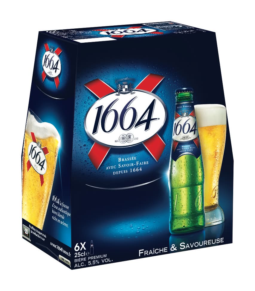1664 - Bière blonde pâle et dorée (6 x 250ml)