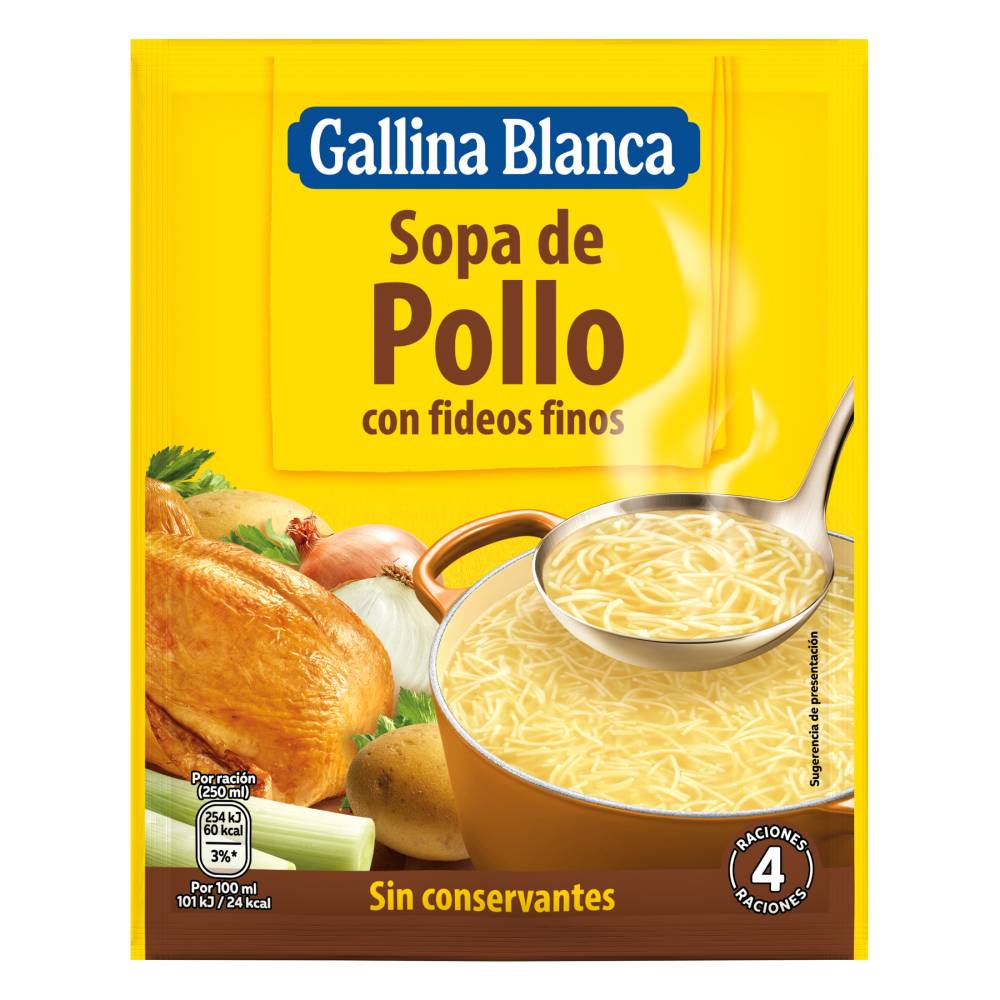 Sopa Gallina Blanca De Pollo Con Fideos 74Gr