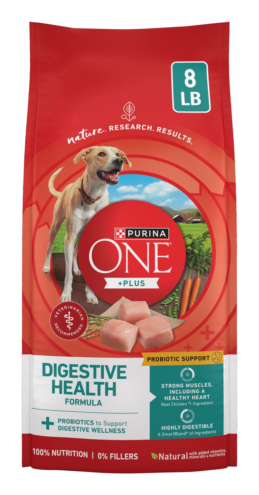 Purina One Plus Digestive Health Formula Dry Dog Food, Chicken, Adult (8 lbs)