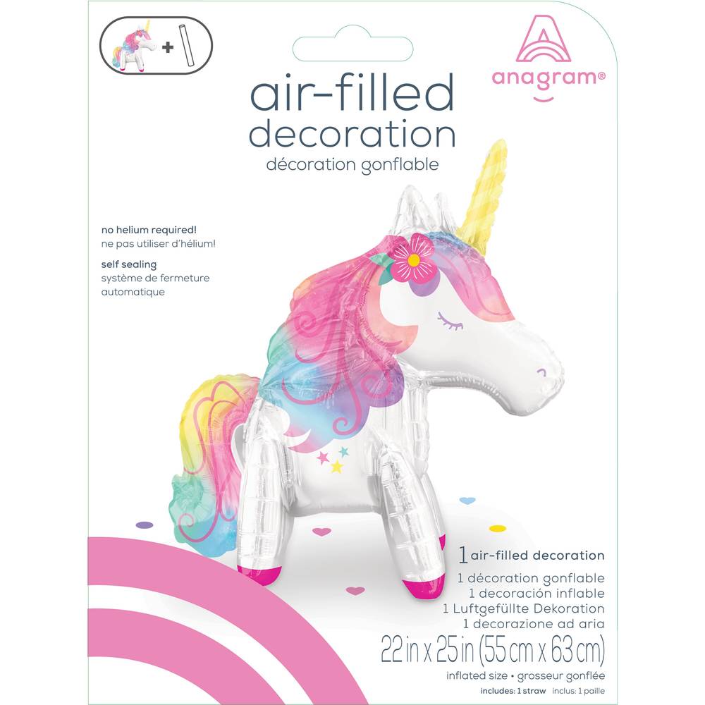 Party City Air-Filled Sitting Enchanted Unicorn Balloon (25in)