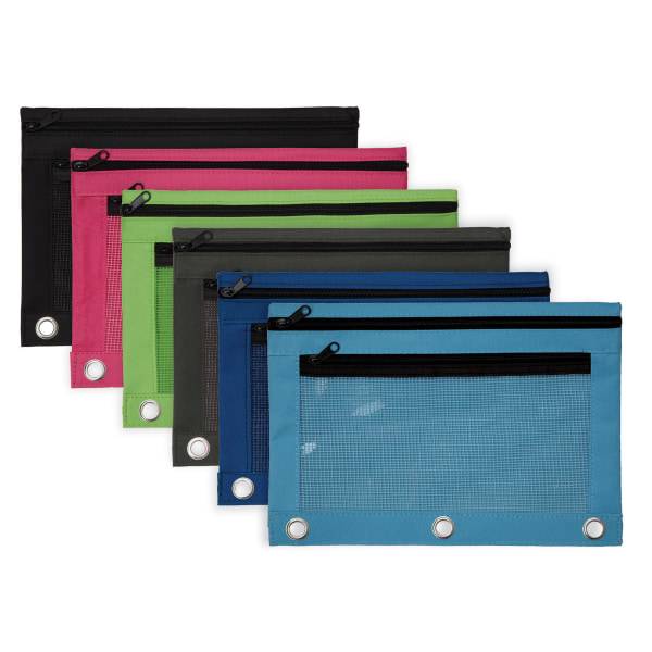 Office Depot Pencil Pouch With Mesh Window Assorted Colors