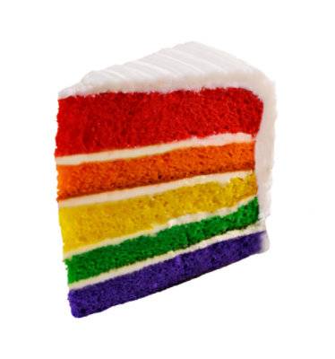 Bakery Cake Colossal Slice Rainbow - Each (1130 Cal)