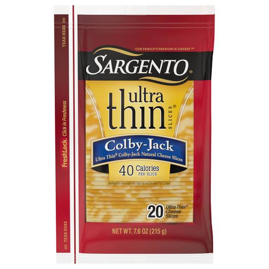 Sargento Colby Jack Natural Cheese Ultra Thin Slices