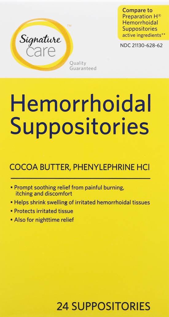 Signature Care Phenylephrine Hcl, Hemorrhoidal Suppositories (24 suppositories)