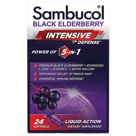 Sambucol Black Elderberberry 5 in 1 Intense Defense Softgels