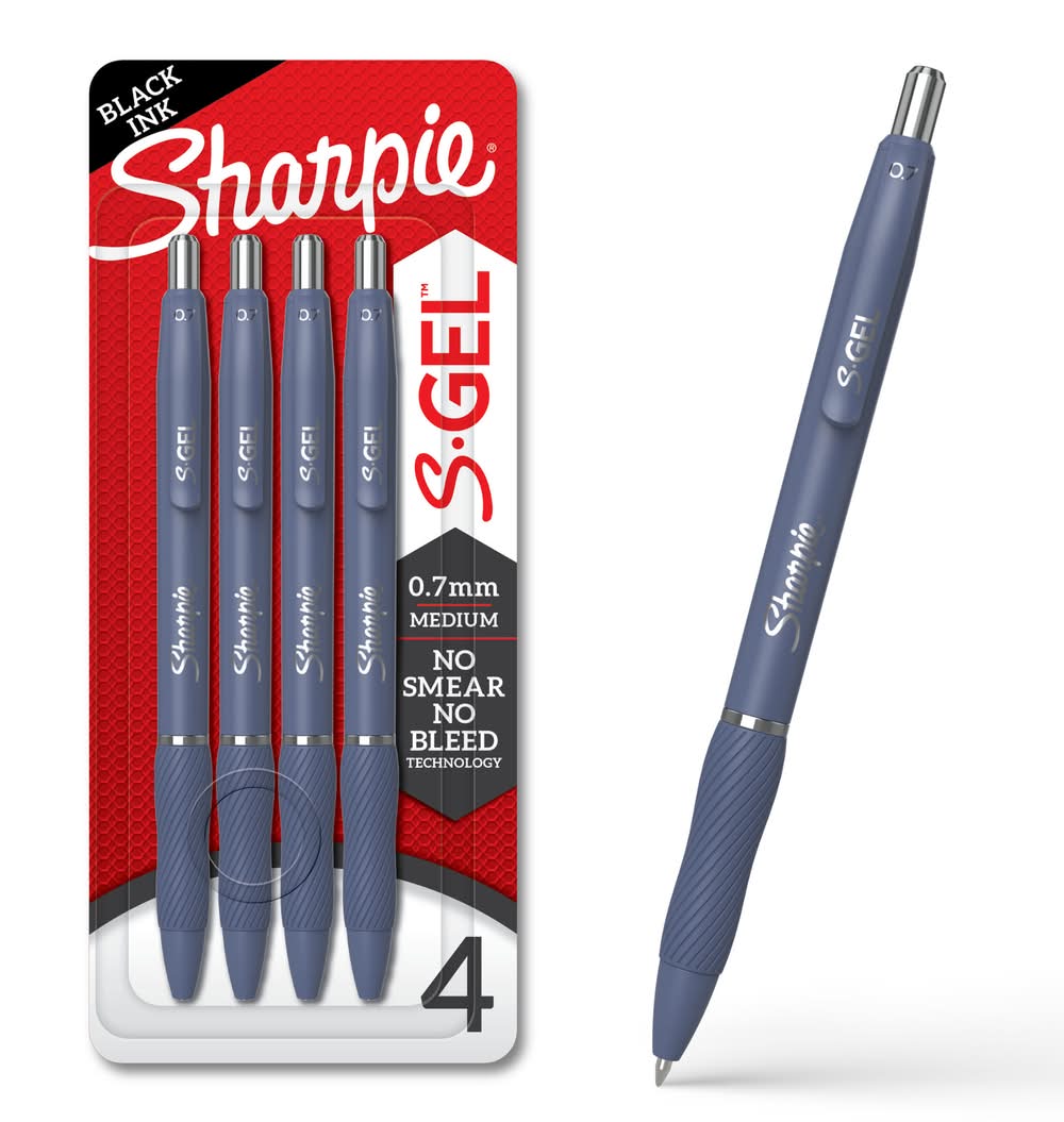 Sharpie Medium Point S-Gel Pens, 0.7 mm, Black (4 ct)