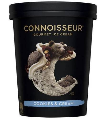 Connoisseur Gourmet Ice Cream, Cookies-Cream (1L)