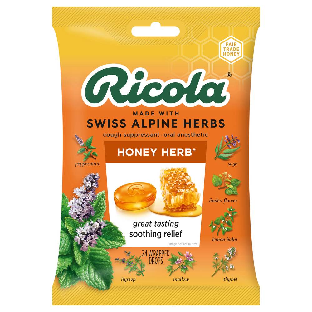 Ricola Honey Herb Cough Suppressant Drops
