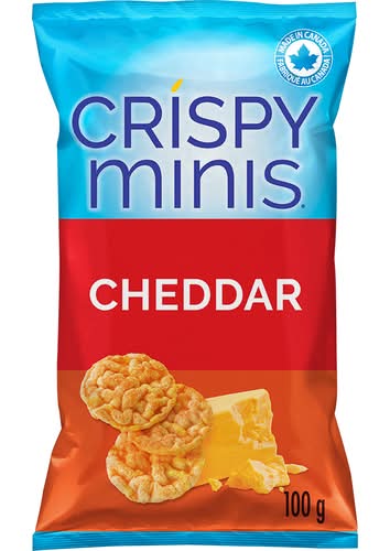 Crispy minis croustilles de riz brun sans gluten - gluten free brown rice chips (cheddar)