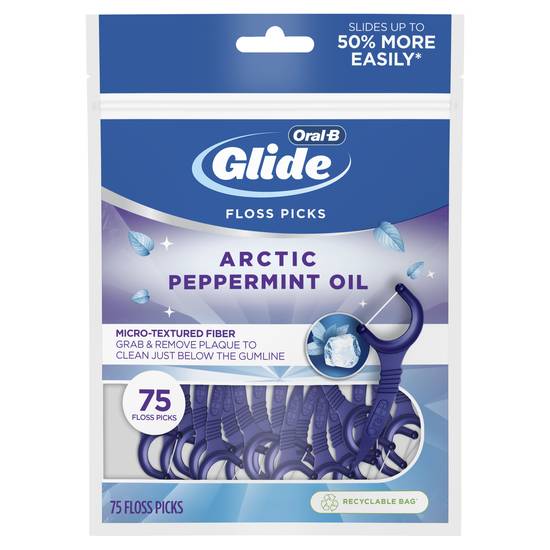 Oral-B Glide Arctic Peppermint Oil Floss Picks - 75 ct
