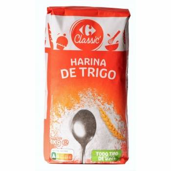 Harina de trigo Classic Carrefour 1 kg.