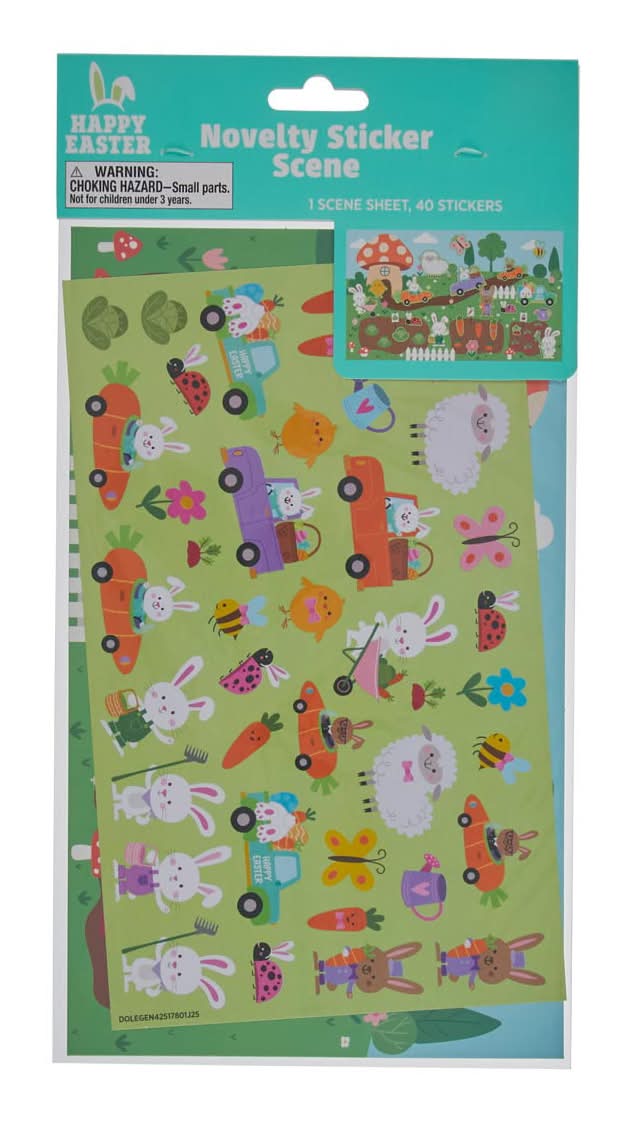 Happy Easter Novelty Sticker Scene Sheet Set 3+ Years (40 ct)