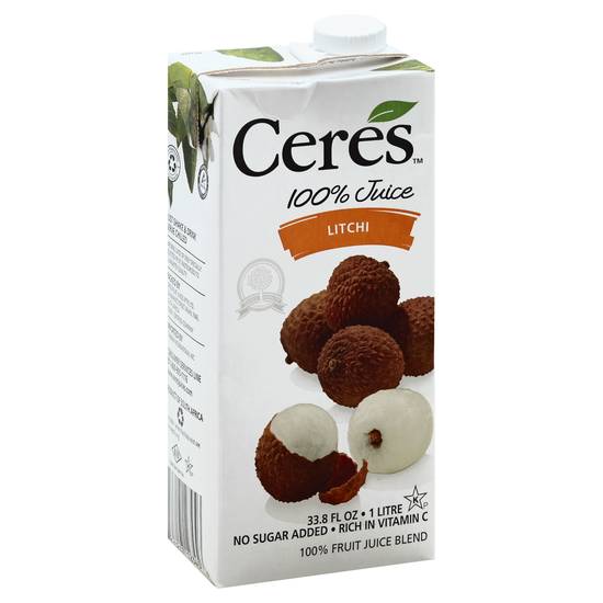 Ceres 100% Litchi Fruit Blended Juice (33.8 fl oz)