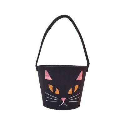 Gallerie II Cute Halloween Cat Felt Candy Basket Bucket with Soft Handle