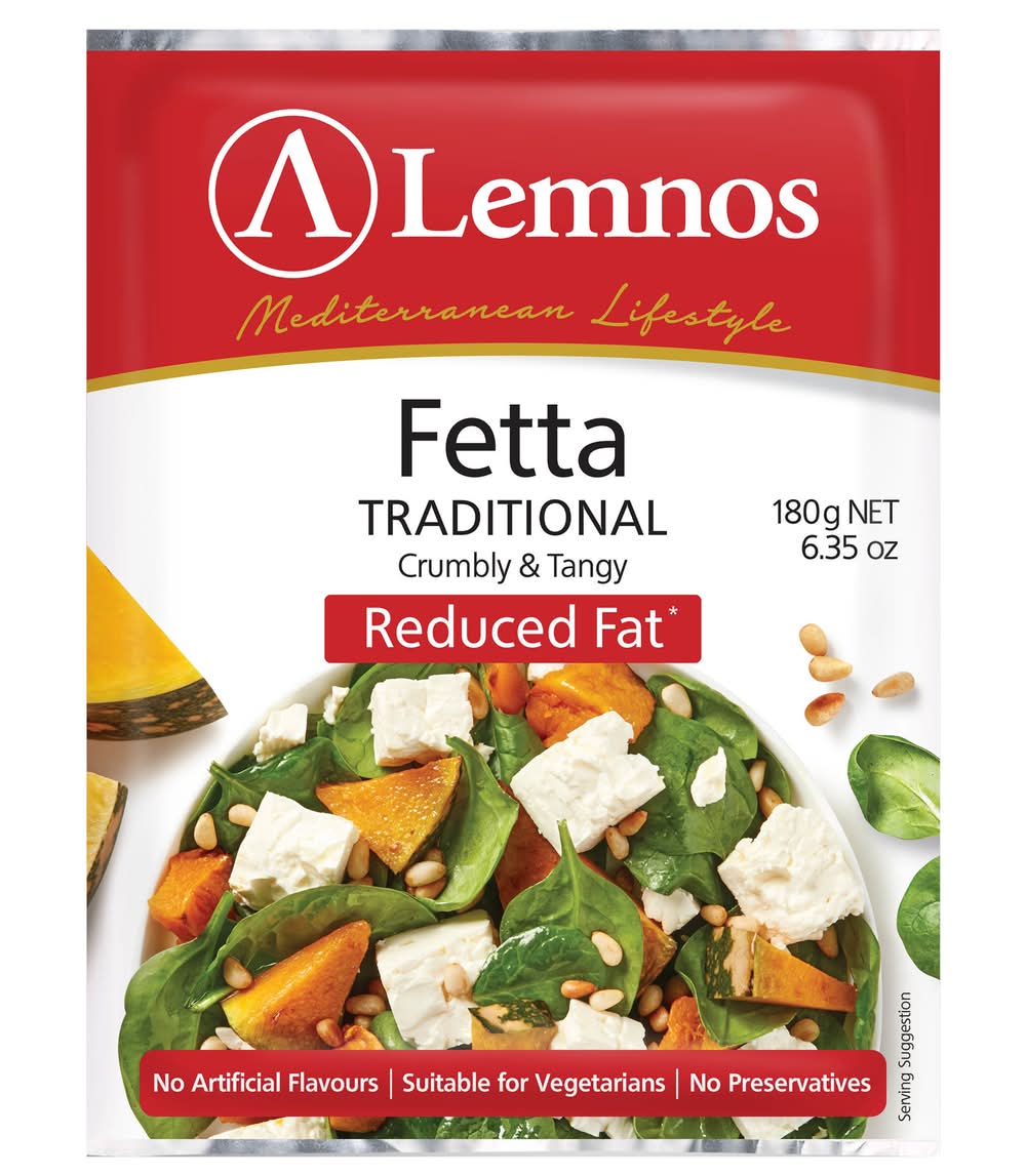Lemnos Reduced Fat Traditional Fetta Cheese (180g)