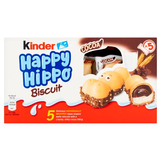 Kinder Happy Hippo Chocolate Cream Biscuits Multipack (5 ct)