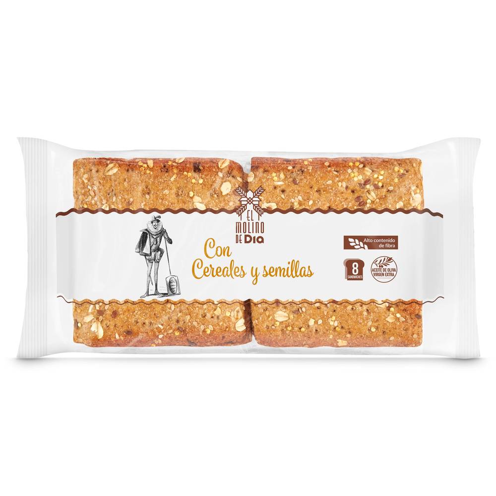 Pan Integral Multicereales Para Sándwich El Molino De Dia Bolsa 310 G