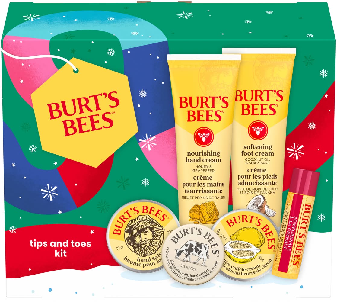 Burt's Bees Tips and Toes Holiday Stocking Stuffer Gift Set (6 ct)