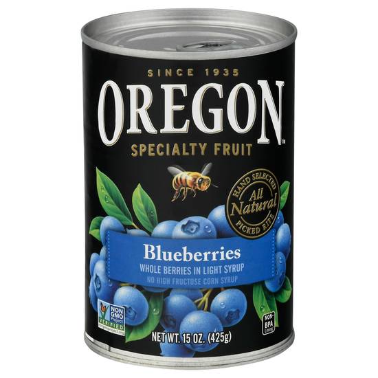 Oregon Whole Blueberries in Light Syrup