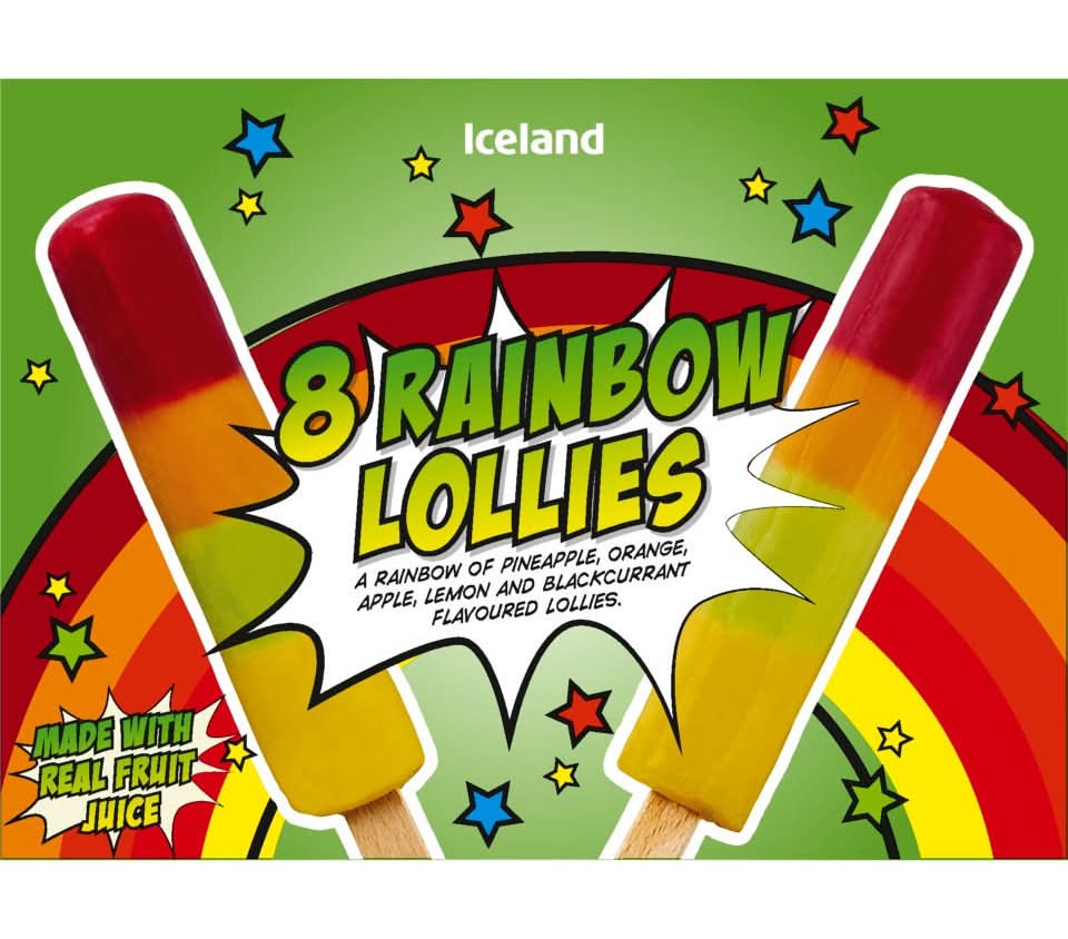 Iceland Assorted, Rainbow Lollies (8 pack)