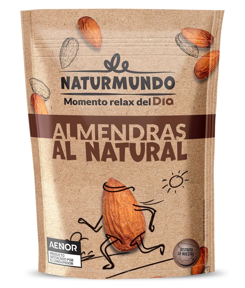 Almendras Al Natural Con Piel Naturmundo De Dia Bolsa 200 G