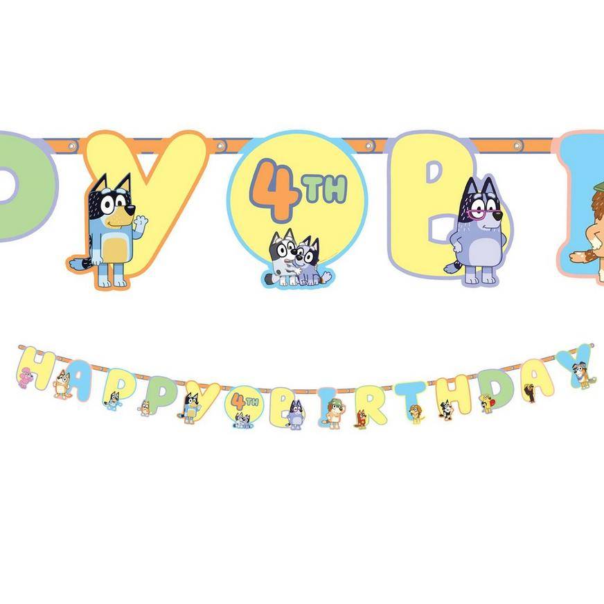 Party City Bluey Cardstock Birthday Banner Kit, 10.5ft