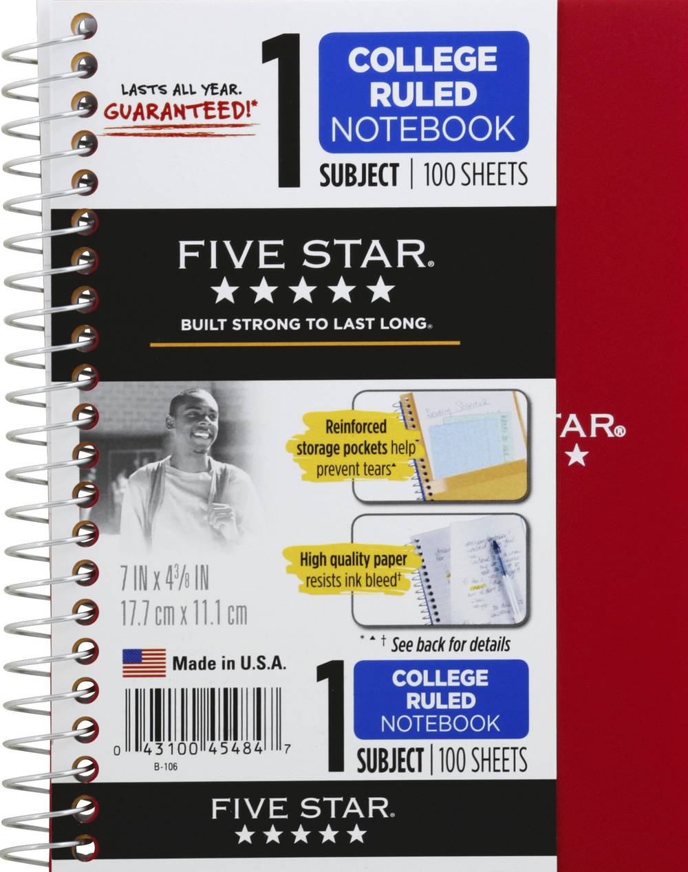 Five Star College Ruled 100 Sheets Notebook