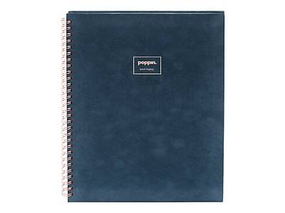 Poppin Velvet Professional Notebooks, 8.25 x 10.25, Narrow Ruled, 40 Sheets, Blue (106159)
