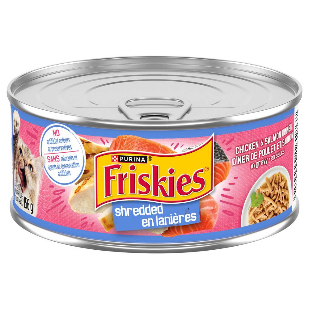 Purina Friskies Shredded Chicken & Salmon Dinner Cat Food (156 g)