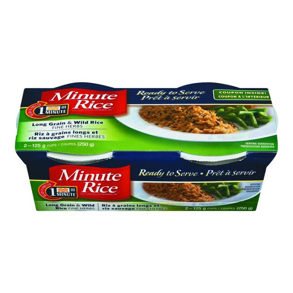 Minute Rice Long Grain & Wild Rice Fine Herbs Cups (250 g)