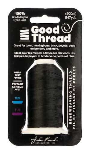 John Bead Beadweaving Good Thread, 547 yds, Black