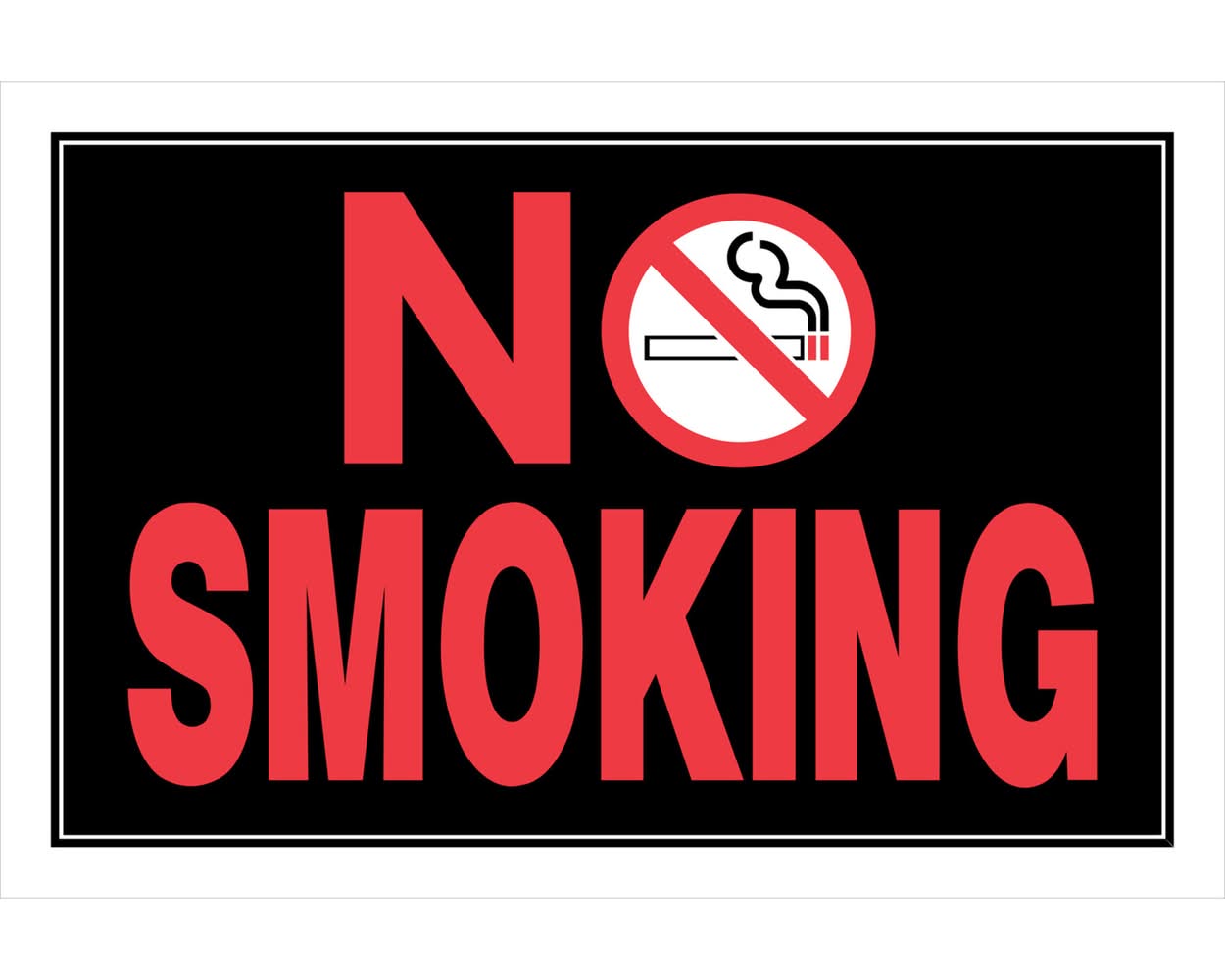Hillman English Black No Smoking Sign 8 In. H X 12 In. W