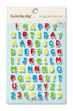 Favorite Day Happy Birthday Dot Matrix Icing Decoration, Assorted (0.88 oz)