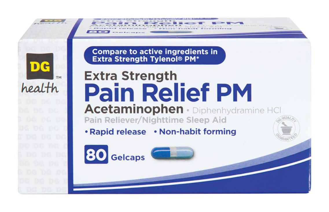 Dg Health Extra Strength Pain Relief Pm Gelcaps 80 Ct