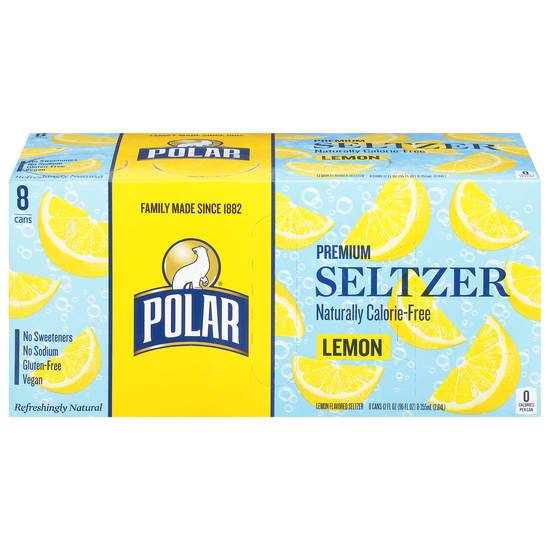 Polar Premium Seltzer (8 pack, 12 fl oz) (lemon)