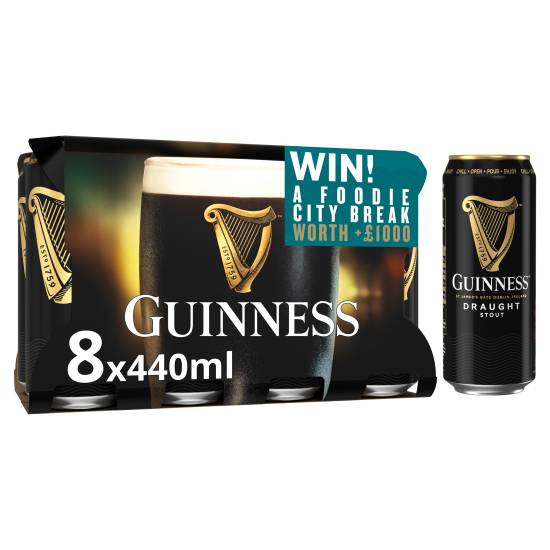 Guinness Draught Stout Beer (8 pack, 440 ml)