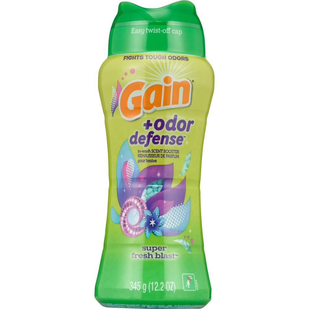 Gain + Odor Defense In-Wash Scent Booster, Super Fresh Blast, 12.2 oz
