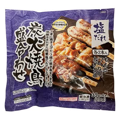冷凍　トップバリュ　ベストプライス　炭火焼鳥盛合わせ　塩　２１０ｇ