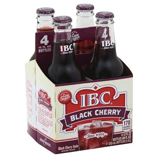 Ibc Black Cherry Soda (4 ct, 12 fl oz)