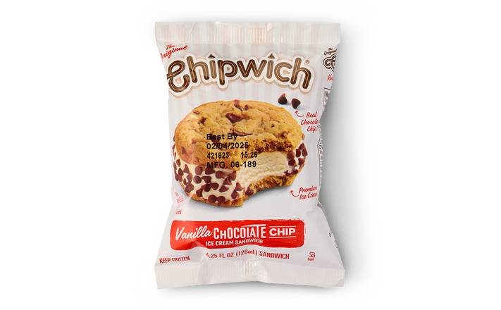 Chipwich Vanilla Chocolate Chip Ice Cream Sandwich, 4.25 oz