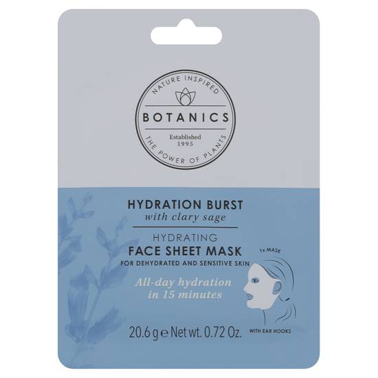 Botanics Hydration Burst Face Sheet Mask With Ear Hooks