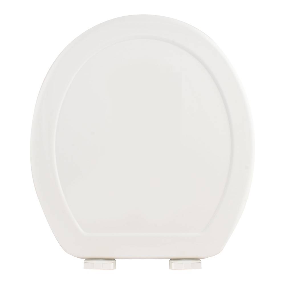 Asiento para baño bisagras ajustables redondo blanco tapa de plástico asiento acojinado