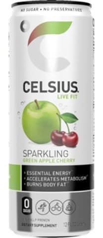 Celsius Sparkling Energy Drink, Green Apple Cherry (12 fl oz)
