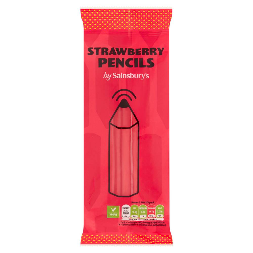 Sainsbury's Strawberry Pencils Sweets 70g