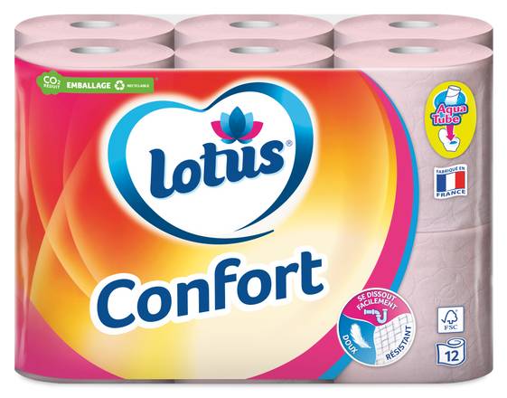 Lotus - Papier toilette confort rouleaux (12 pièces)