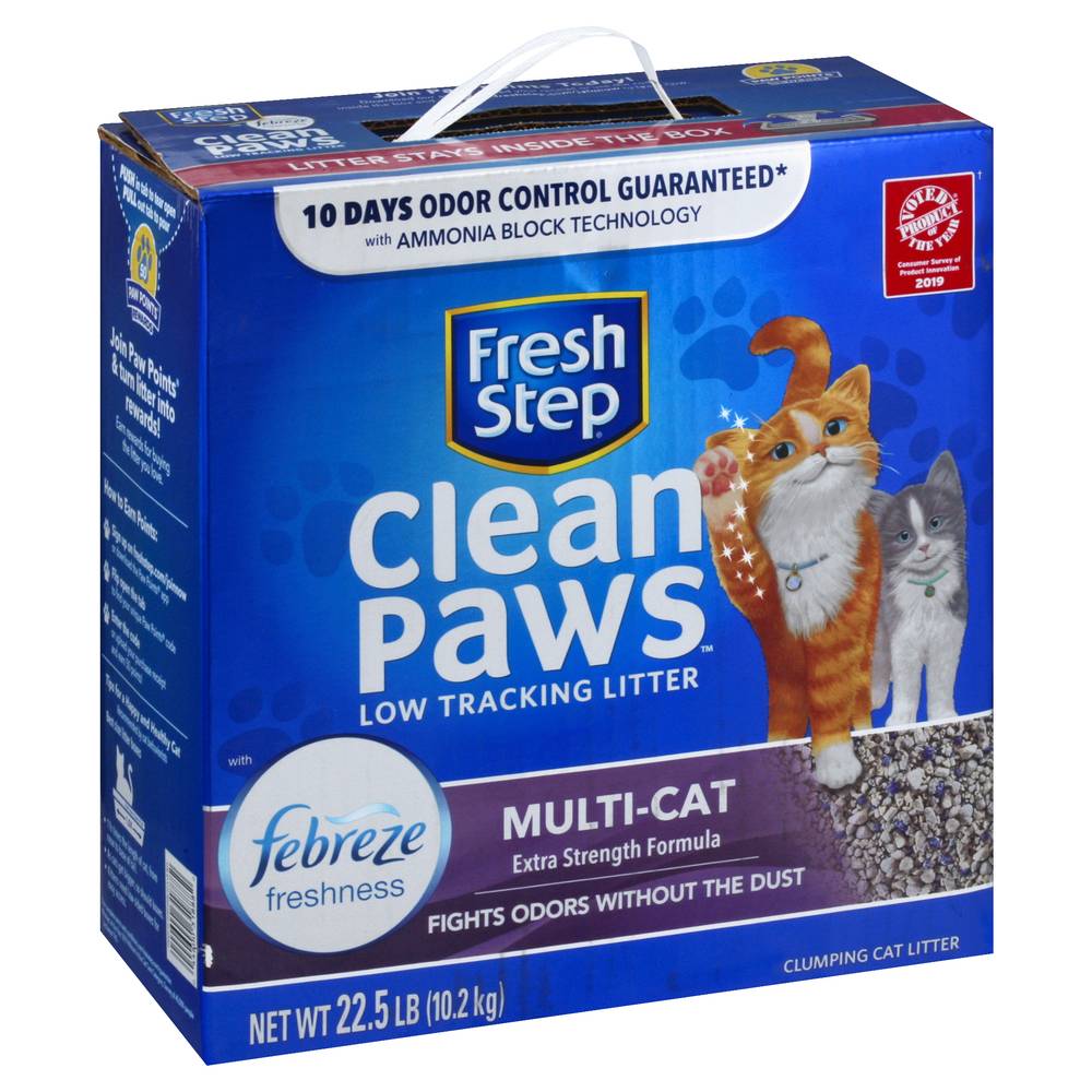 Fresh Step Clean Paws Low Tracking Multi-Cat Litter (22.5 lbs)