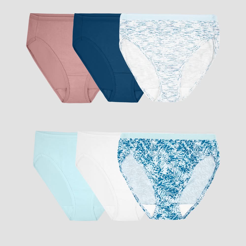 Fruit of the Loom Women's 6pk Cotton Hi-Cut Underwear - Colors May Vary 9